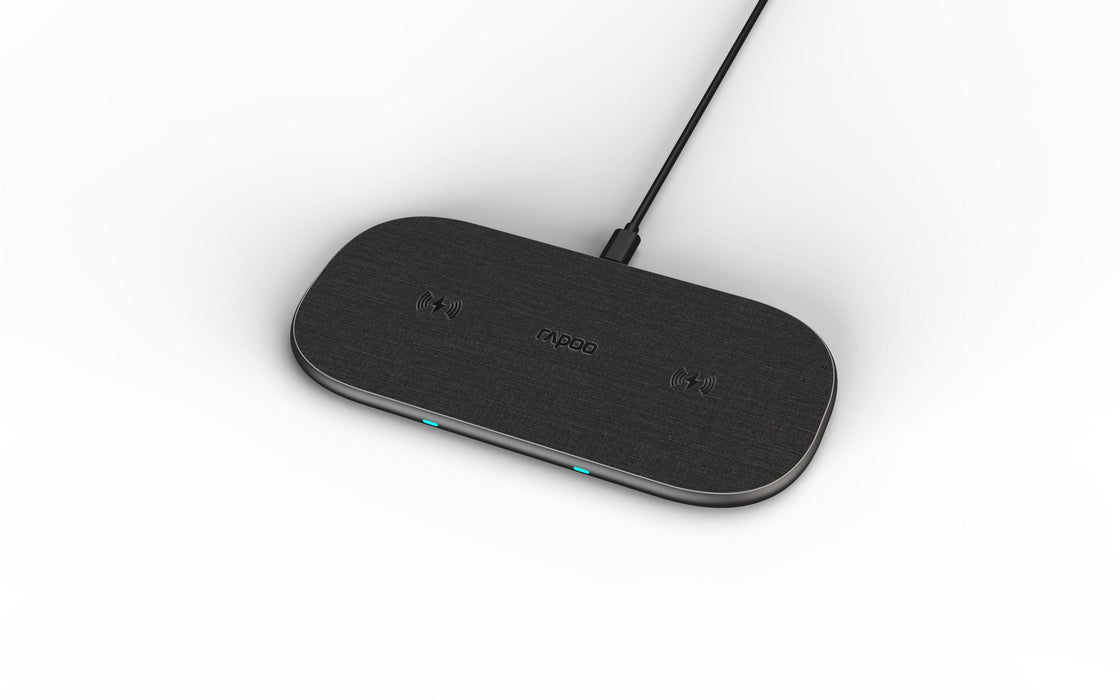 Wireless charger RAPOO XC260, Qi, Dual, 7.5W/10W, Black