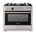 Ravanson KWGE-K90 Glass Inox gas-electric cooker - Free-standing kitchensAGD-KWS<<<Home Appliance