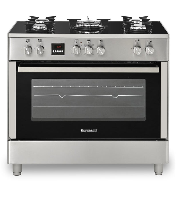 Ravanson KWGE-K90 Glass Inox gas-electric cooker