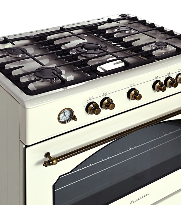 Ravanson Retro KWGE–90ARC gas and electric cooker (cream)