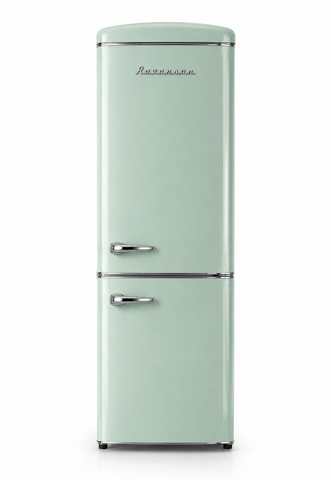 Ravanson LKK-315RM Retro Fridge 597 mm x 707 mm x 1943 mm | 315 l | Total No Frost | Energy Class E | mint