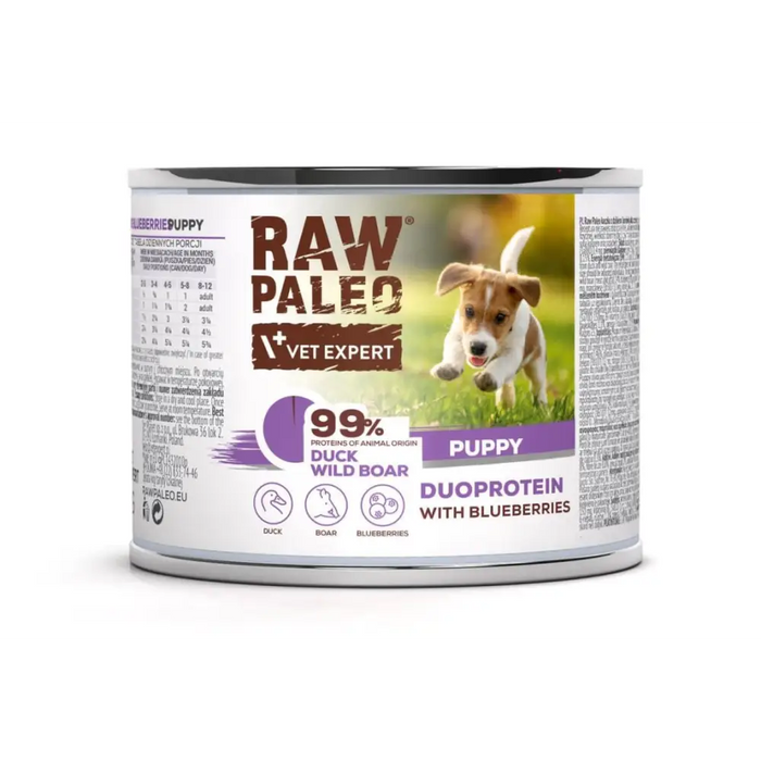 RAW PALEO Duoprotein Duck & Boar Puppy - wet dog food - 200g - Wet foodDLP-KAM<<<For the dogDLP<<<ActionPL