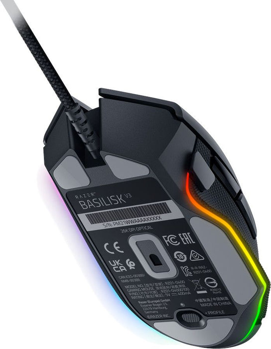 Razer Basilisk V3 Wired Gaming Mouse 10+1 Button, 26000 DPI, RGB, Black EU(RZ01-04000100-R3M1)