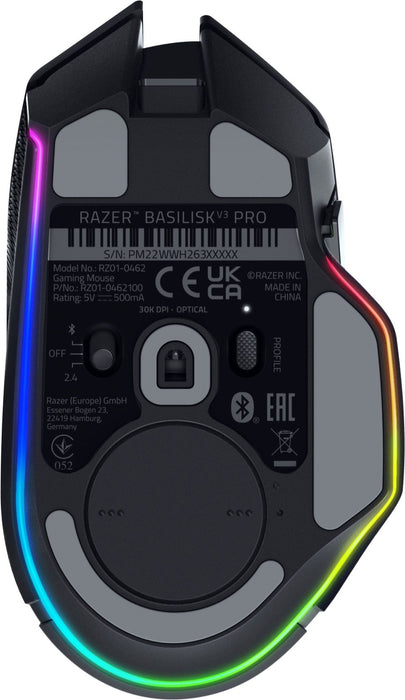 Razer Basilisk V3 Pro Wireless Gaming Mouse 10+1 Button, 30000 DPI, RGB, Black EU(RZ01-04620100-R3G1)