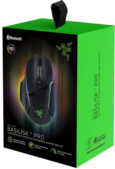 Razer Basilisk V3 Pro Wireless Gaming Mouse 10+1 Button, 30000 DPI, RGB, Black EU(RZ01-04620100-R3G1)