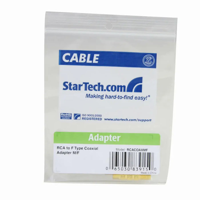 RCA Adapter Startech RCACOAXMF Yellow - Компютър Кабели и адаптери<<<Компютри|