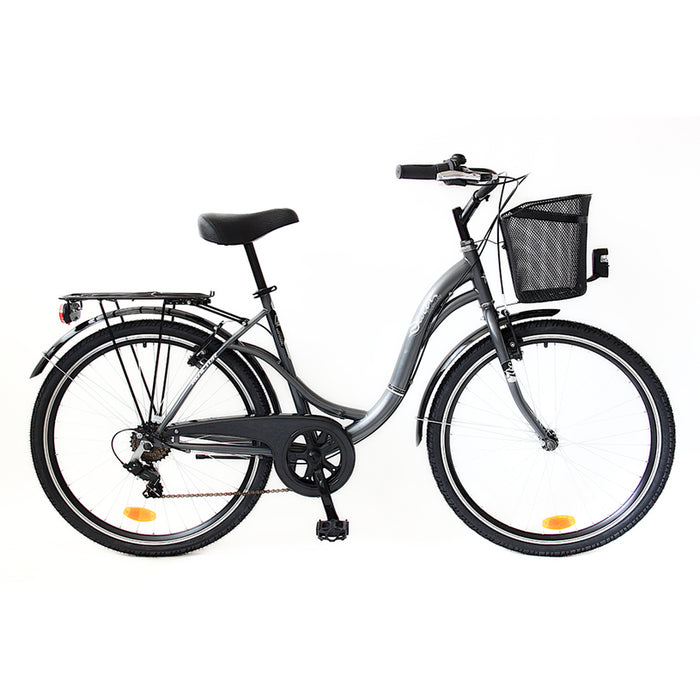 BICYCLE "SWAN 26"" GRAPHITE" 6 SPEEDS, STEEL FRAME