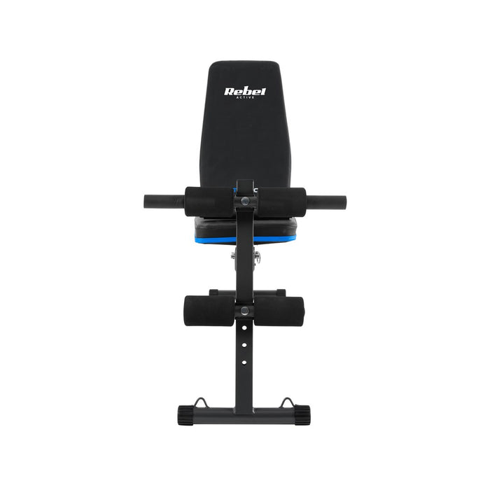 REBEL ACTIVE Inclined training bench with leg locks and elastic bands