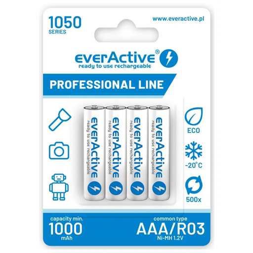 Rechargeable batteries everActive Ni-MH R03 AAA 1050 mAh Professional Line - Rechargeable batteriesBAL-AKM<<<batteries