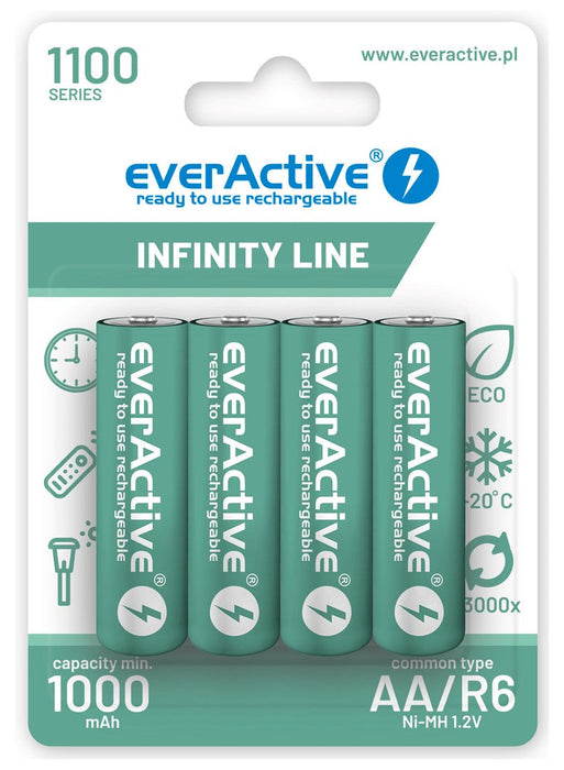 Rechargeable batteries everActive Ni-MH R6 AA 1100 mAh Infinity Line - 4 pieces - Rechargeable