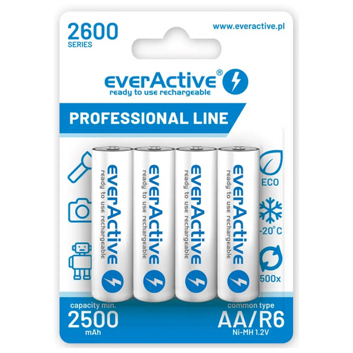 Rechargeable batteries everActive Ni-MH R6 AA 2600 mAh Professional Line - Rechargeable batteriesBAL-AKM<<<batteries