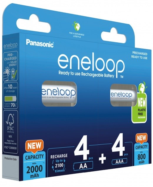 Rechargeable batteries PANASONIC ENELOOP 4x AA 2000 mAh + 4x AAA 800 mAh 8 szt (BK-3MCDE + 4MCDE/8CP) - Rechargeable