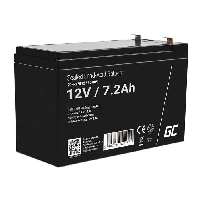 Rechargeable battery AGM 12V 7.2Ah Maintenancefree for UPS ALARM - Batteries<<<Rechargeable batteries<<<IT