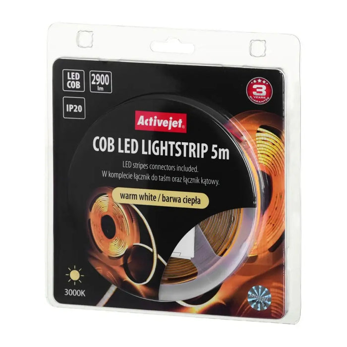 Reflective tape Activejet AJE-COB 5m ciep (1 Piece) (1 Unit) - Други артикули за декорация<<<Декорация и