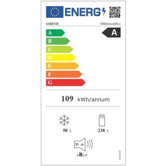 Refrigerator with freezer GORENJE NRK620AABXL4 336 l NoFrost Plus 201.7 cm - Хладилници с фризер<<<Хладилници<<<Едра