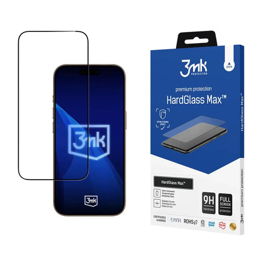 Reinforced 3mk HardGlass Max Black Tempered Glass for Apple iPhone 17 Pro Max - *Kategoria tymczasowa<<<HurtelXML