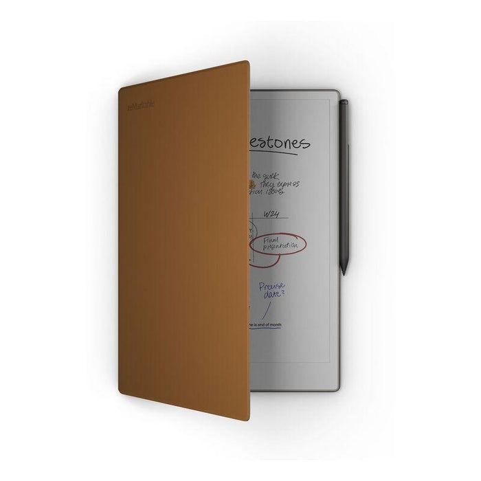 reMarkable Paper Pro 11.8" Tablet with Marker plus and Premium Brown Leather Book Folio Case