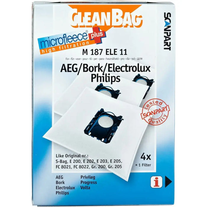 Replacement Bag for Vacuum Cleaner Scanpart M 187 ELE11 - Почистване Прахосмукачки И Гладене<<<Дом