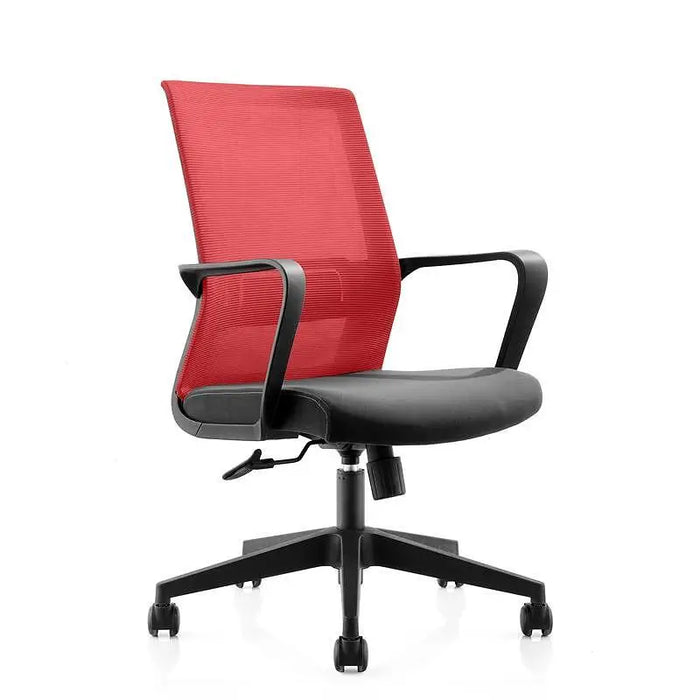 RFG Work chair Smart W damask and mesh black seat red back - Офис столове<<<За офиса<<<ZoraSite