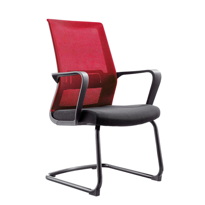 RFG Visitor chair Smart M, damask and mesh, black seat, red backrest