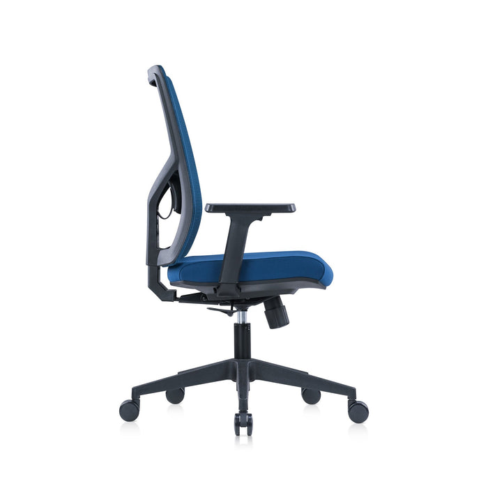RFG Ergonomic chair Snow Black W, dark blue seat, dark blue backrest