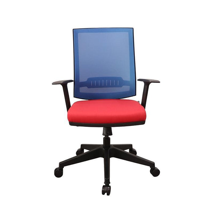 RFG Work chair Elli 31 W, red seat, blue backrest