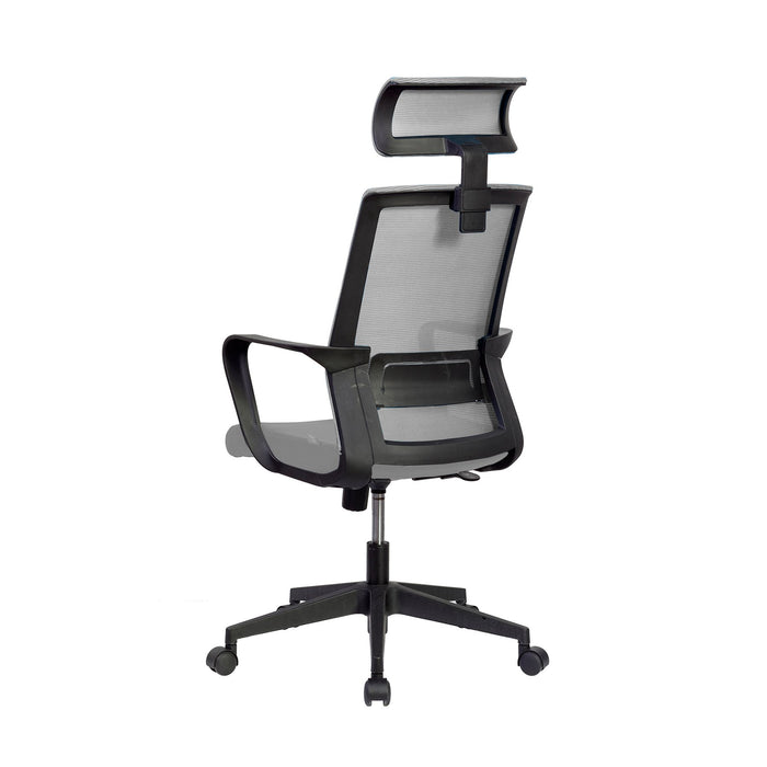 RFG Executive chair Smart HB, damask and mesh, dark gray seat, gray back