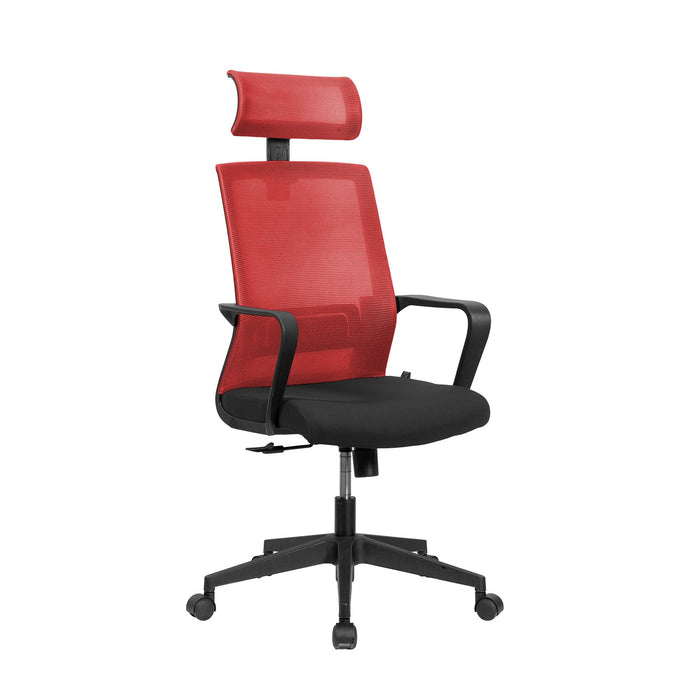 RFG Executive chair Smart HB, damask and mesh, black seat, red back