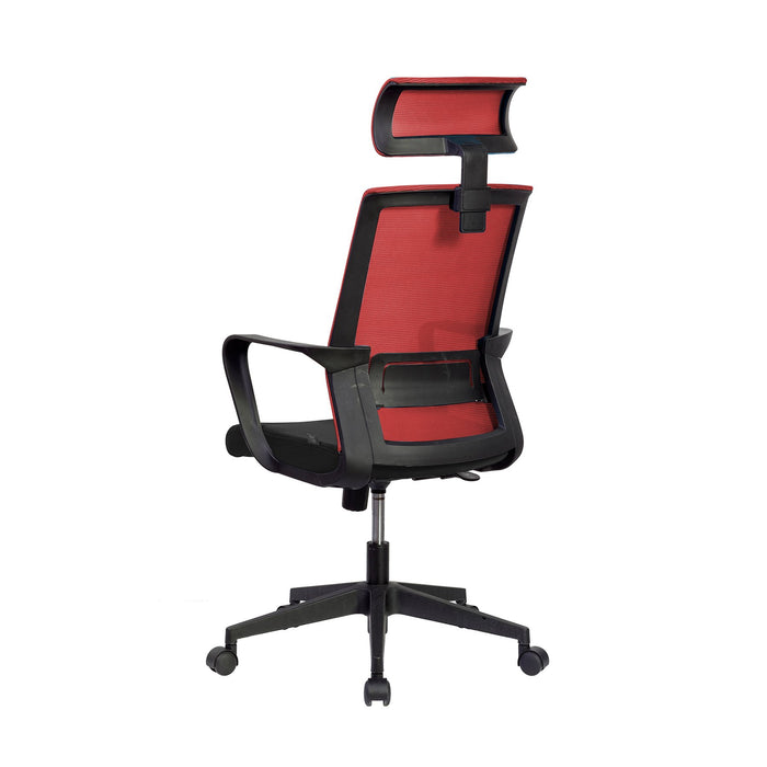 RFG Executive chair Smart HB, damask and mesh, black seat, red back
