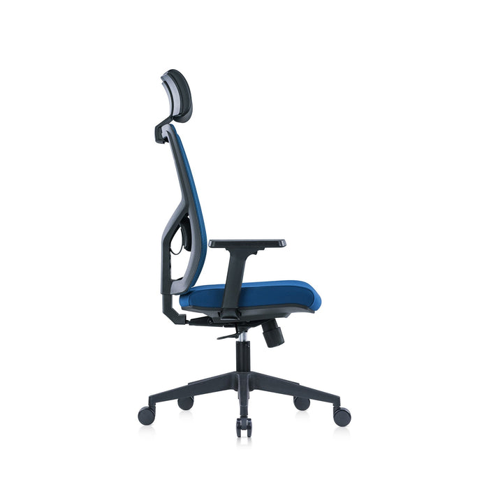 RFG Ergonomic chair Snow Black HB, dark blue seat, dark blue backrest
