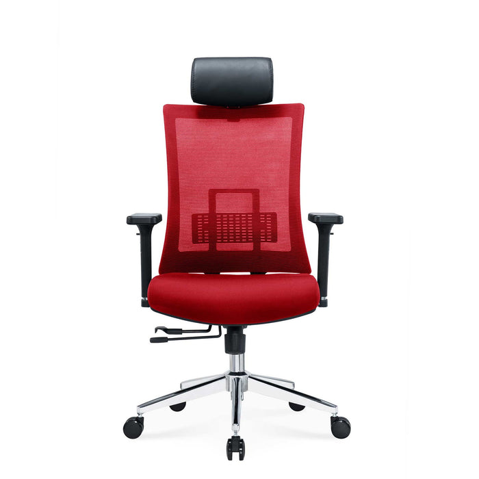 RFG Luxe Chrome HB ergonomic chair, red