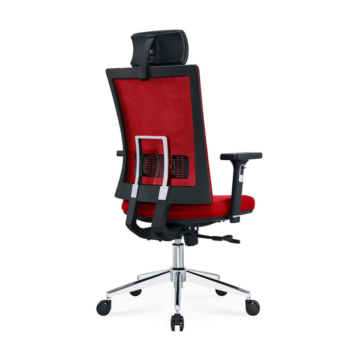 RFG Luxe Chrome HB ergonomic chair, red