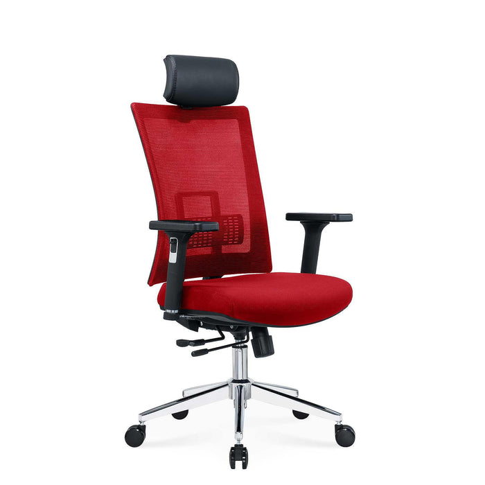 RFG Luxe Chrome HB ergonomic chair, red