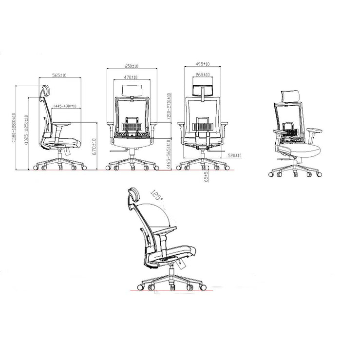 RFG Ergonomic chair Luxe Chrome HB, blue