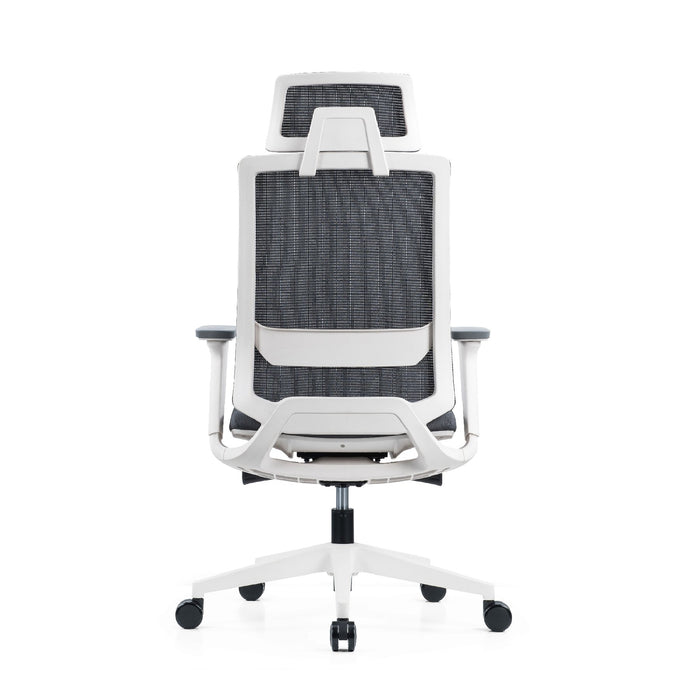 RFG Meteor X White HB ergonomic chair, gray seat, gray back