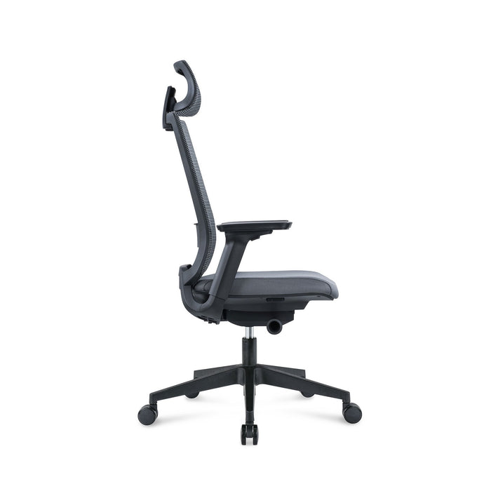 RFG Meteor X Black HB ergonomic chair, gray seat, gray back
