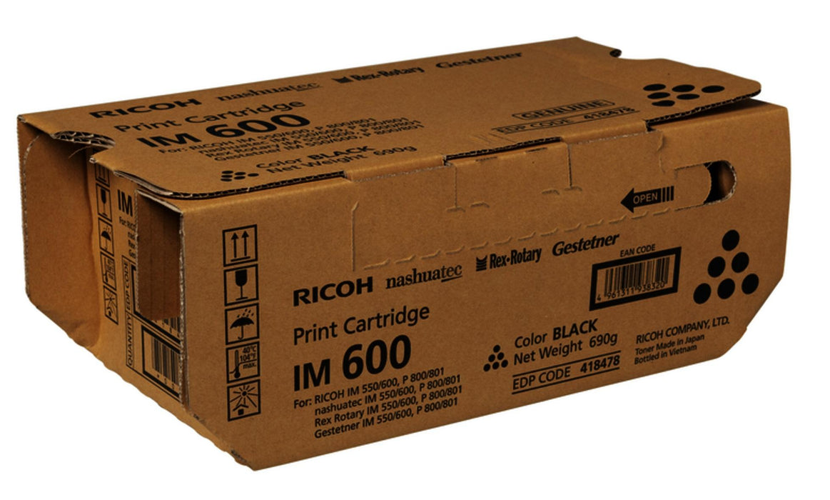 Toner cartridge Ricoh IM 600, for P800/ P801, 25000 copies, Black