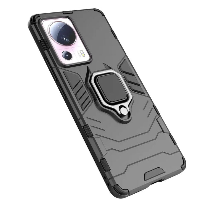 Ring Armor case for Xiaomi 13 Lite armored cover magnetic holder ring black - Cell phone cases and covers<<<HurtelXML