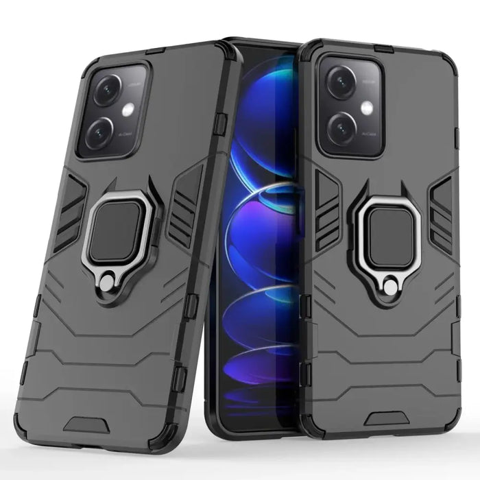 Ring Armor Case for Xiaomi Redmi Note 12 5G / Poco X5 5G Armor Cover Magnetic Holder Ring Black - Cell phone cases