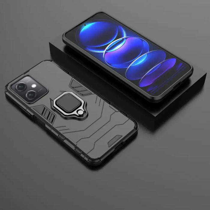 Ring Armor Case for Xiaomi Redmi Note 12 5G / Poco X5 5G Armor Cover Magnetic Holder Ring Black - Cell phone cases