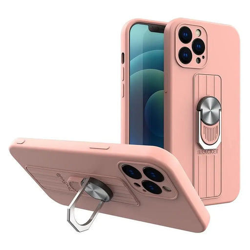 Ring Case silicone case with finger grip and stand for iPhone 11 Pro Max pink - Cell phone cases and covers<<<HurtelXML