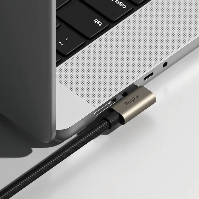 Ringke 3.2 gen. 2x2 USB-C PD 3.1 240W 1m angled cable - black - Cables and tapes<<<HurtelXML