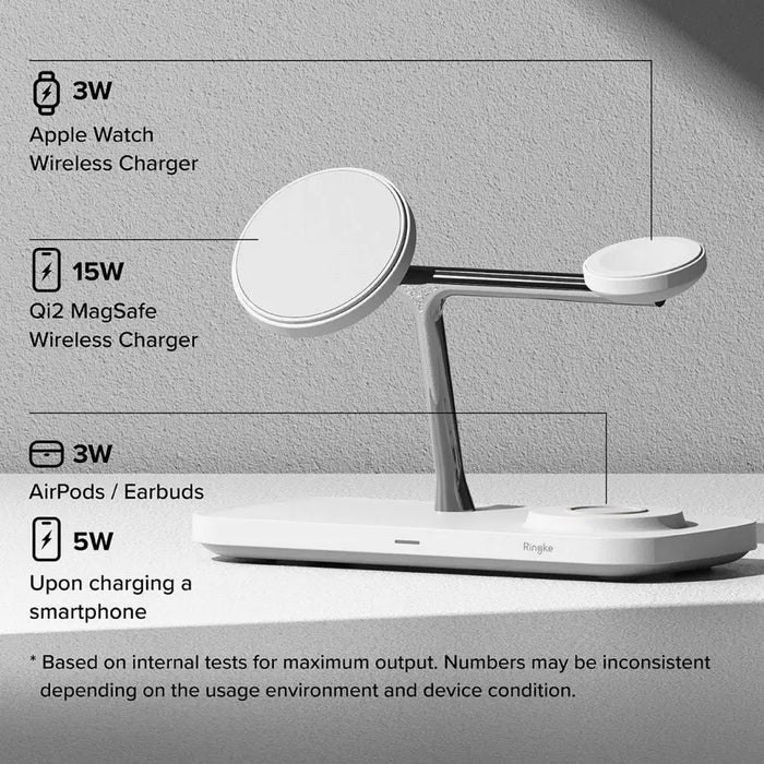 Ringke 3in1 QI2 MagSafe Wireless Charger - White - Cell phone USB charger<<<HurtelXML