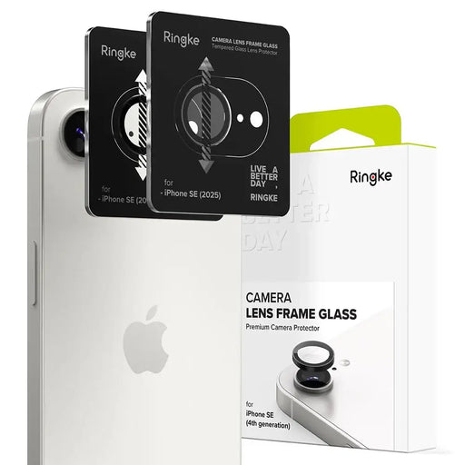 Ringke Camera Frame Protector 2-pack for iPhone 16e - Black - Cell phone tempered glass<<<HurtelXML