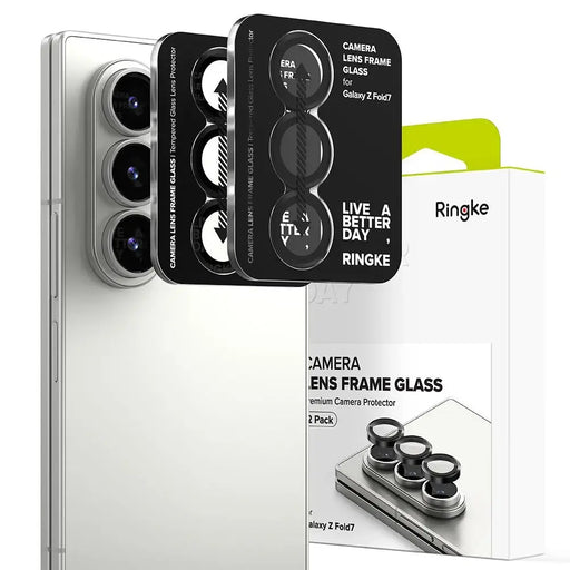 Ringke Camera Frame Protector 2-pack for Samsung Galaxy Z Fold 7 - Black - Cell phone tempered glass<<<HurtelXML