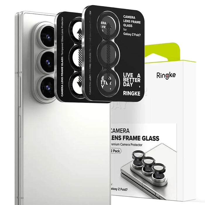 Ringke Camera Frame Protector 2-pack for Samsung Galaxy Z Fold 7 - Black - Cell phone tempered glass<<<HurtelXML
