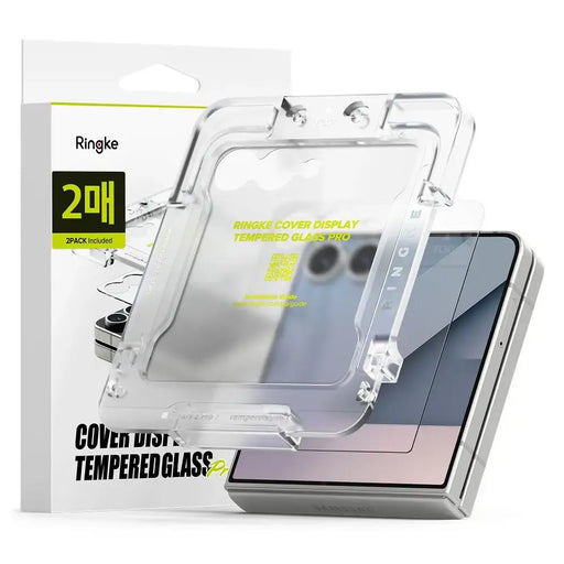 Ringke Cover Display Easy Slide Tempered Glass 2-pack for Samsung Galaxy Z Flip 7 - Transparent - Cell phone tempered