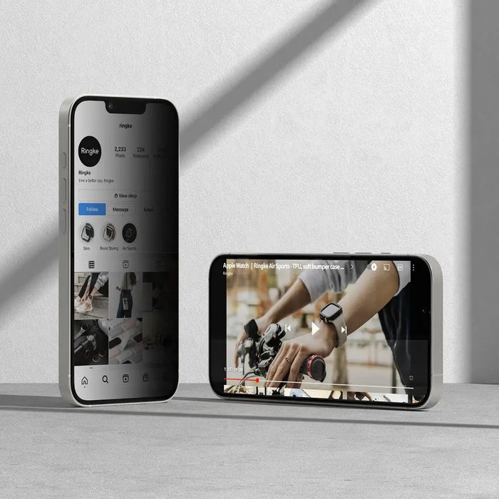 Ringke Easy Slide Privacy Glass 2-pack for iPhone 13 / 13 Pro / 14 / 16e - Cell phone tempered glass<<<HurtelXML