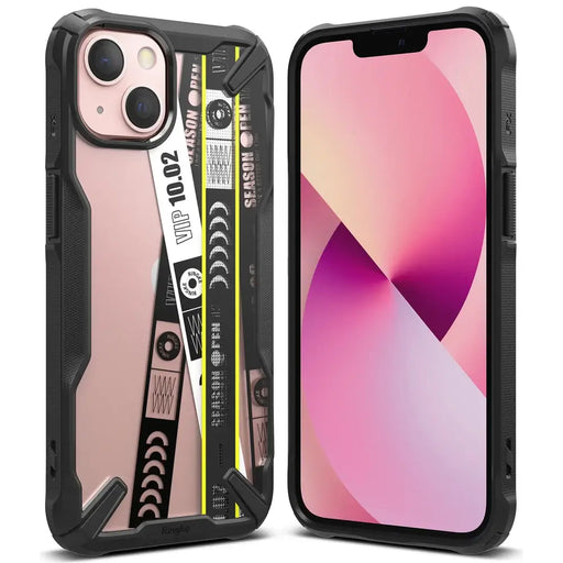 Ringke Fusion X Design durable PC Case with TPU Bumper for iPhone 13 mini black (Ticket band) (FXD540E43) - Cell phone