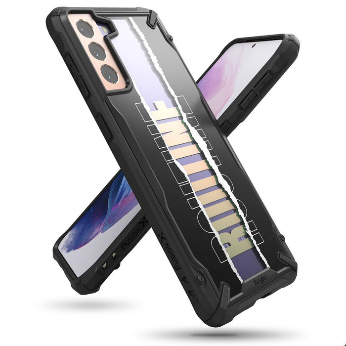 Ringke Fusion X Design durable PC Case with TPU Bumper for Samsung Galaxy S21+ 5G (S21 Plus 5G) black (Routine)